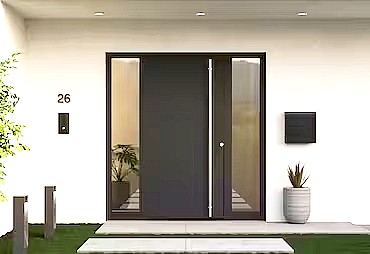 Tamsiai juodos matinės spalvos pasirinktis durys